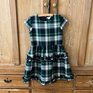 Crewcuts Girls Size 8 wool green plaid dress